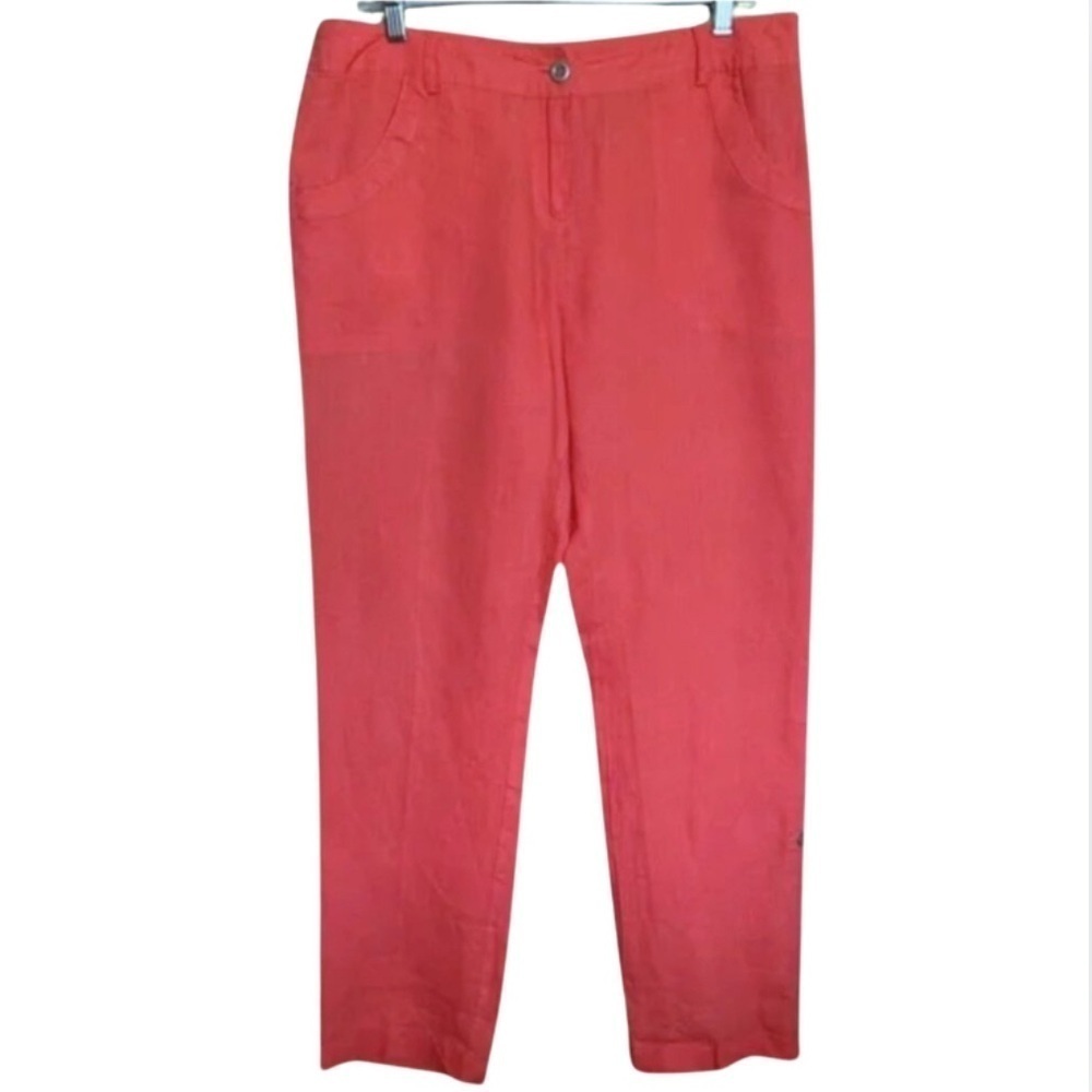 Vintage Willi Smith Coral Linen Pants Size 10